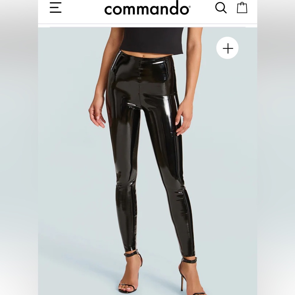 Spanx faux leather leggins sz M NWT